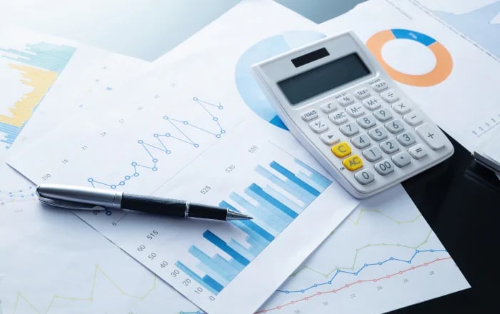 calculator on top of spreadsheets