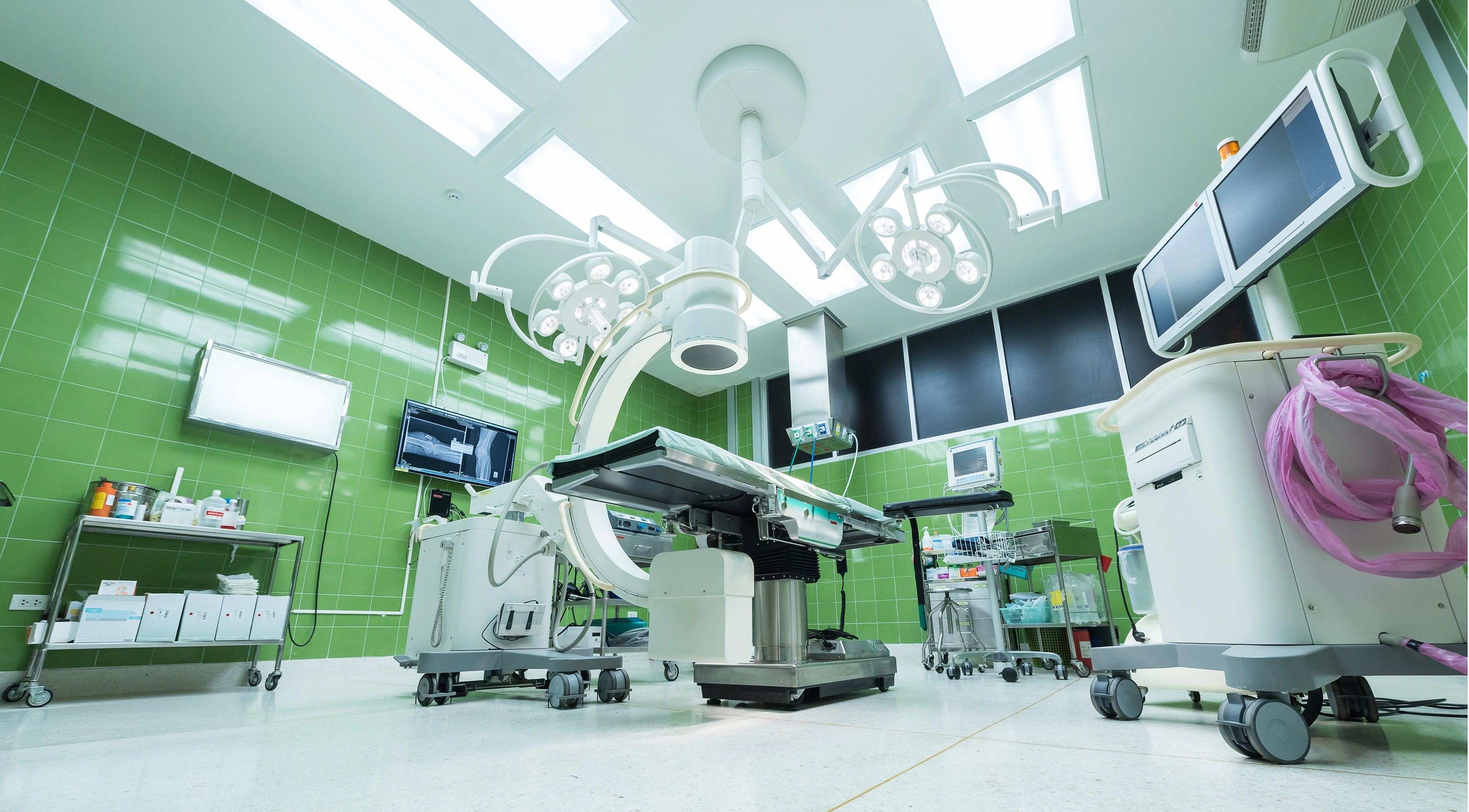 green tinted operating room in a hospital green tinted operating room in a hospital