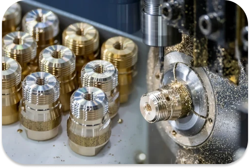 turning lathe producing precision valve heads scaled